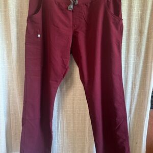 Figs Women's Wine Straight Leg Pants